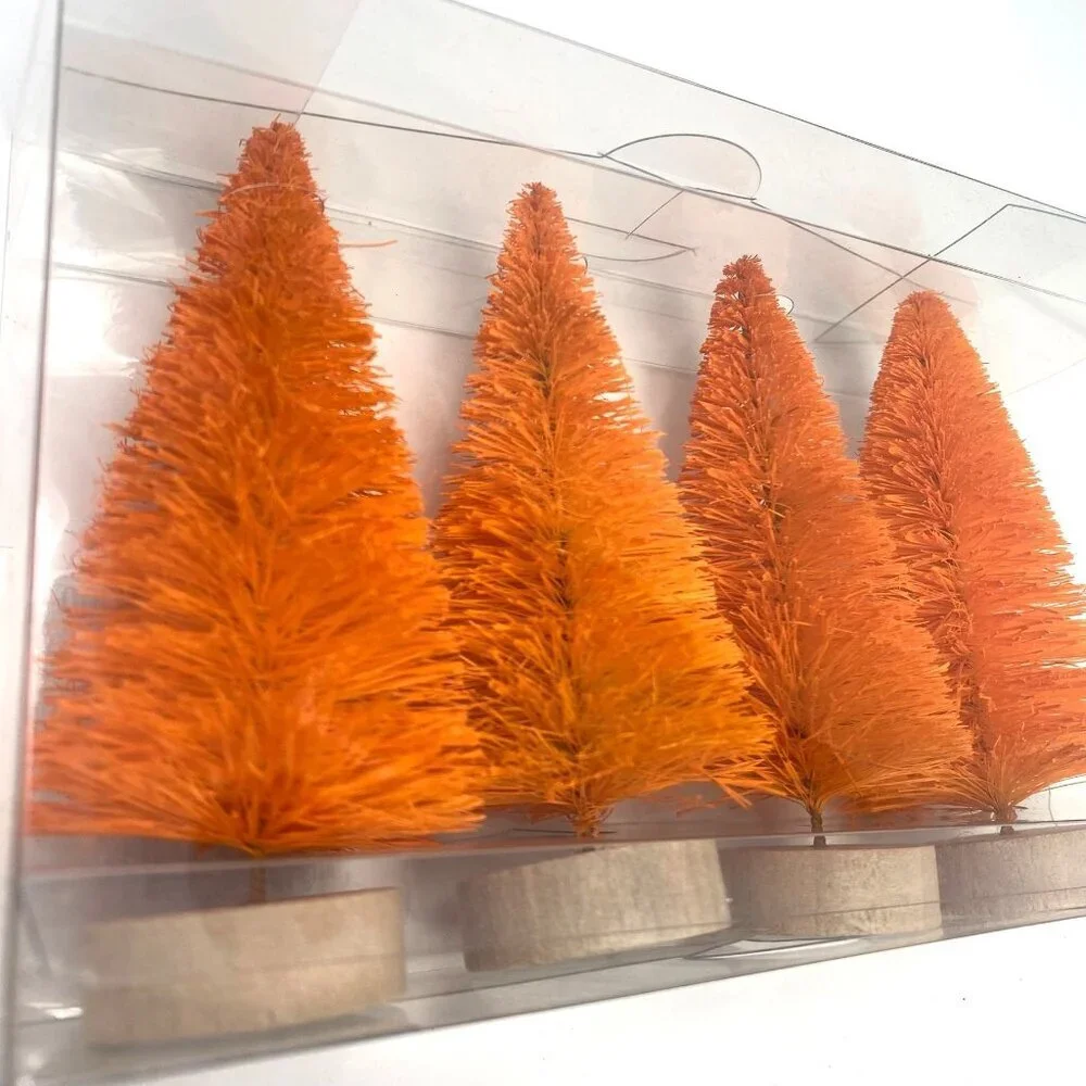 Target 4 Pk Orange Bottle Brush Tree Halloween Decorative Hyde & EEK! Boutique